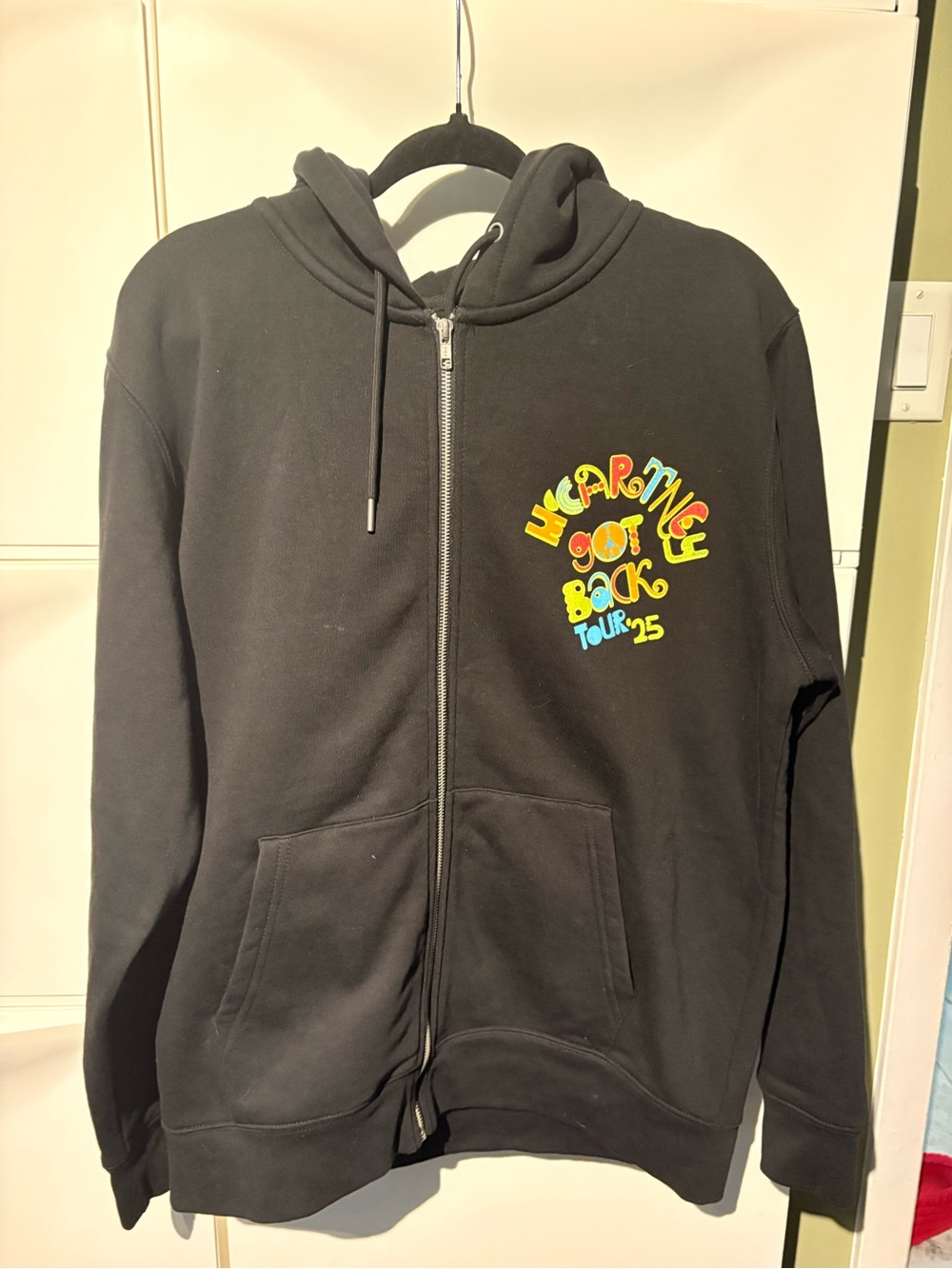 Paul McCartney Black Zip-Up Hoodie Heart me got back Tour '25'